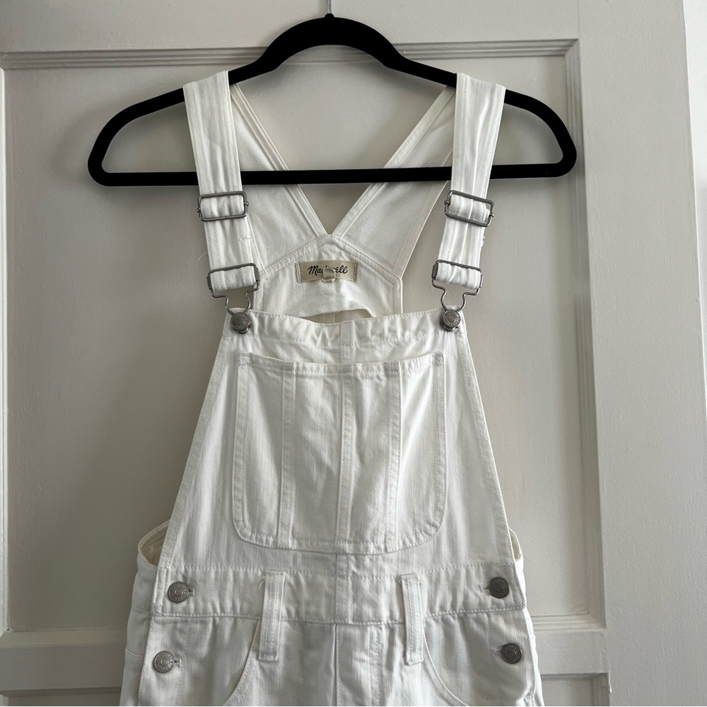 Madewell White Denim Overalls